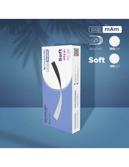 Abrasivos desechables de doble cara papmAm Mix para la lima recta EXPERT, grano 100/180 (25 pzas.)