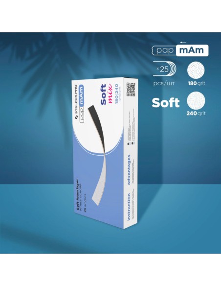 Abrasivos desechables de doble cara papmAm Mix para la lima recta EXPERT, grano 180/240 (25 pzas.)