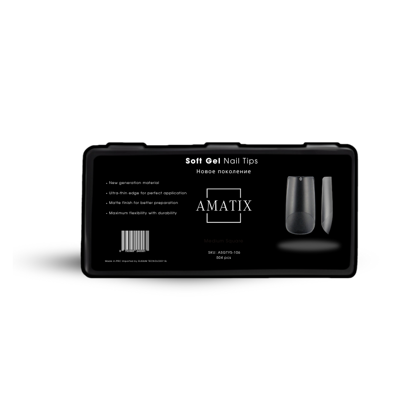 Amatix Soft Gel Nail Tips Medium Square 504uni...
