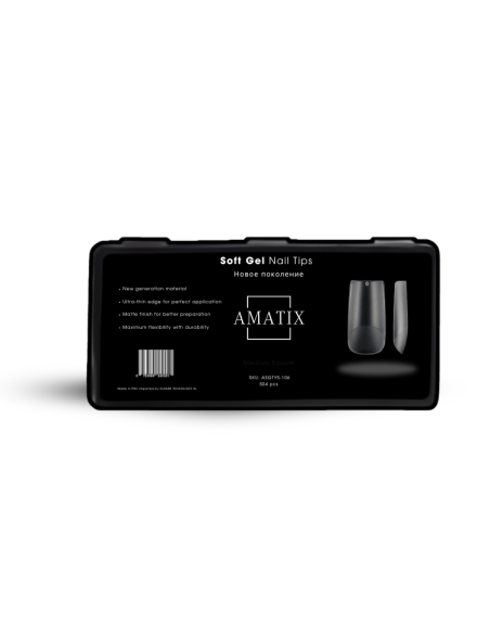 Amatix Soft Gel Nail Tips Medium Square 504uni 12 tamaños
