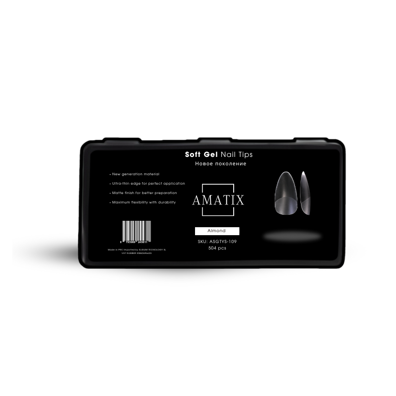 Amatix Soft Gel Nail Tips Almond 504uni 12 tamaños