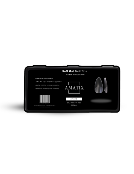 Amatix Soft Gel Nail Tips Almond 504uni 12 tamaños