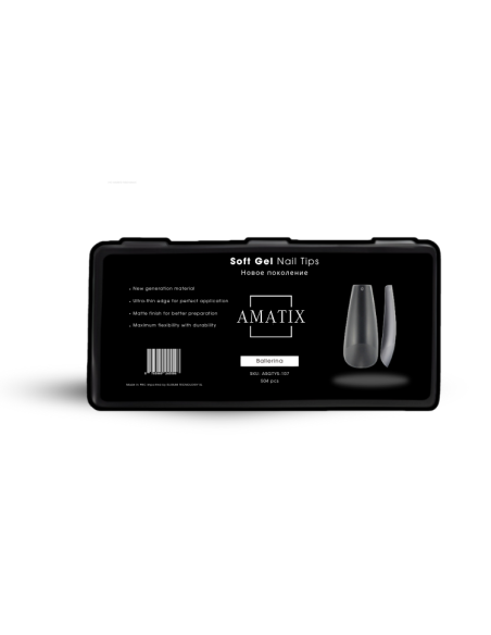 Amatix Soft Gel Nail Tips Ballerina 504uni 12 tamaños