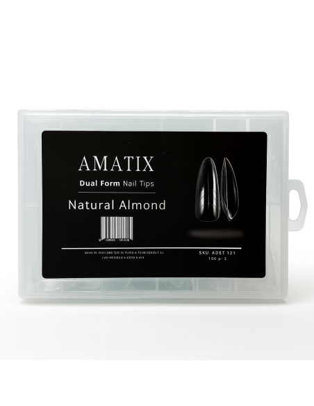 Amatix Dual Form Nail Tips Natural Almond 140uni 14 tamaños