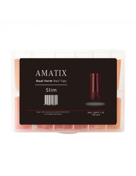 Amatix Dual Form Nail Tips Slim 120uni 12 tamaños