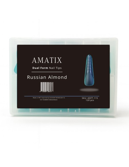 Amatix Dual Form Nail Tips Russian Almond 120uni 12 tamaños