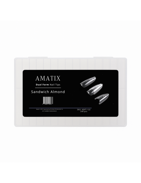 Amatix Dual Form Nail Tips Sandwich Almond 240uni 15 tamaños