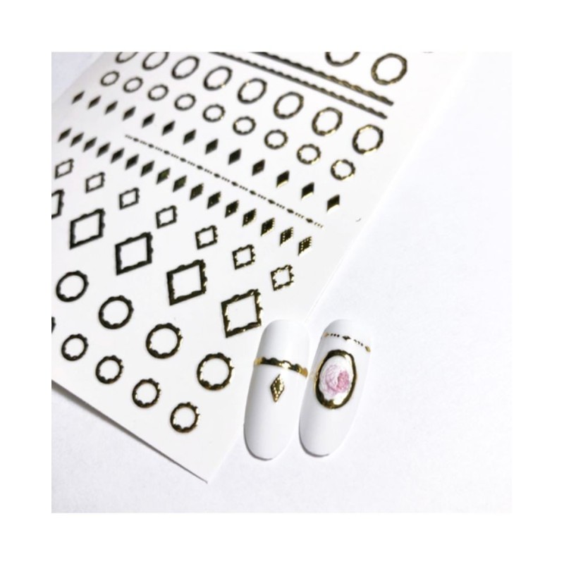 Pegatinas doradas metalizadas 3D