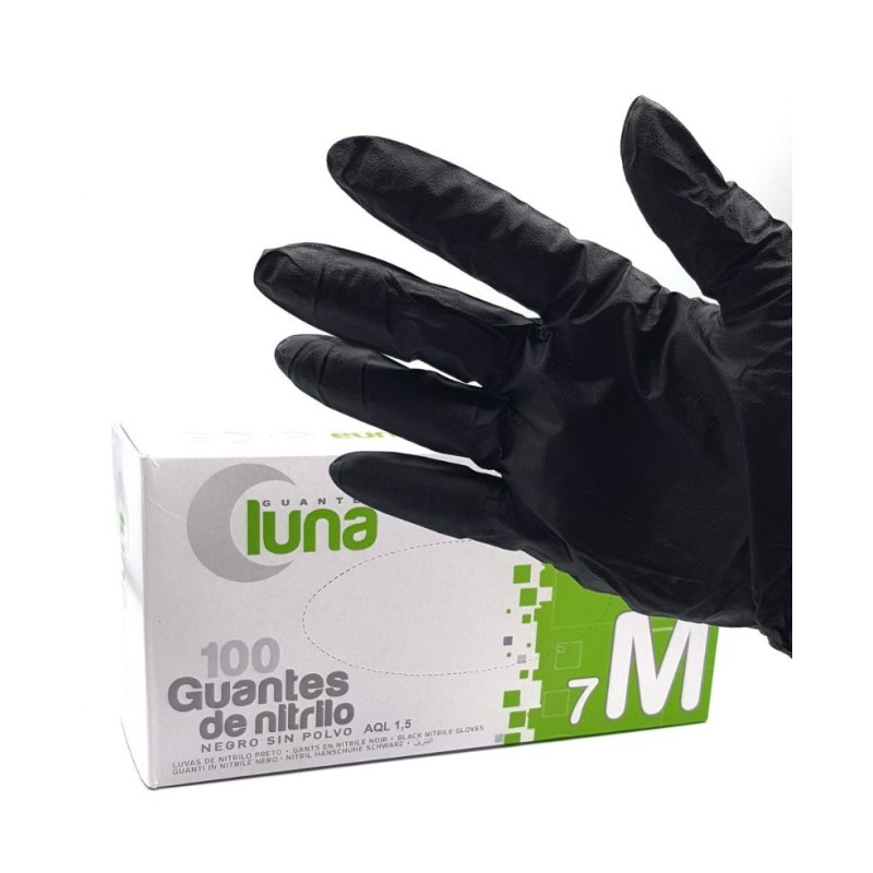 GUANTE NITRILO NEGRO T-M