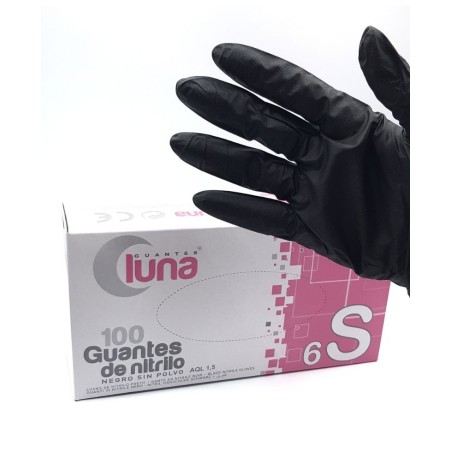 GUANTE NITRILO NEGRO S