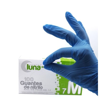 GUANTE NITRILO AZUL M