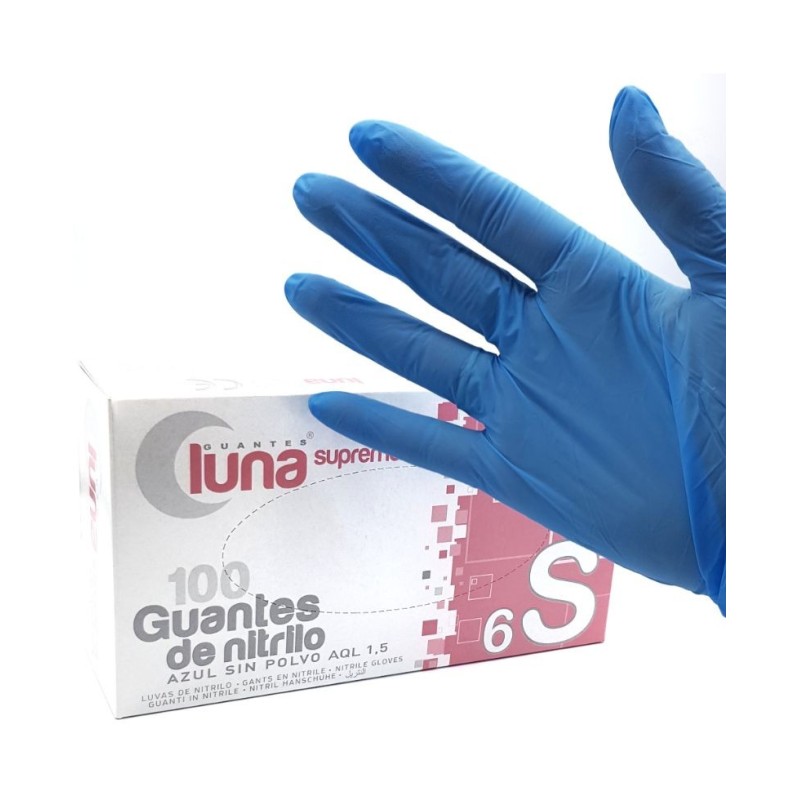 GUANTE NITRILO AZUL S