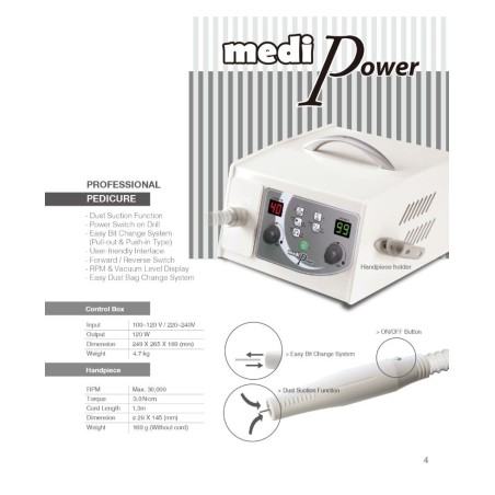 Torno con aspirador Medipower 30.000rpm