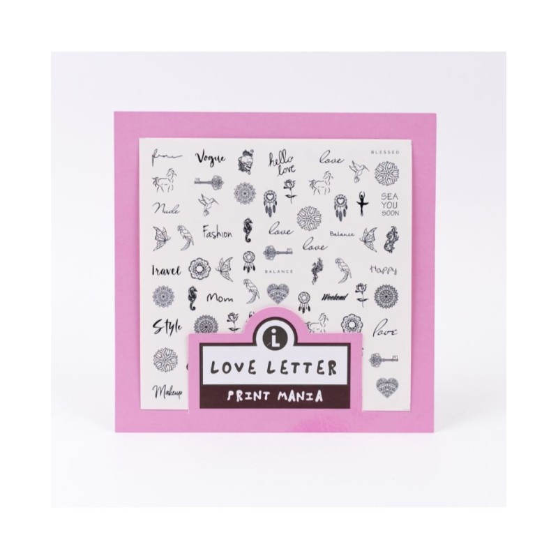 Sliders for nail design. Love Letter *1