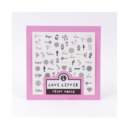 Sliders for nail design. Love Letter *1